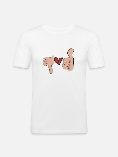 like herz - Männer Slim Fit T-Shirt - Weiß