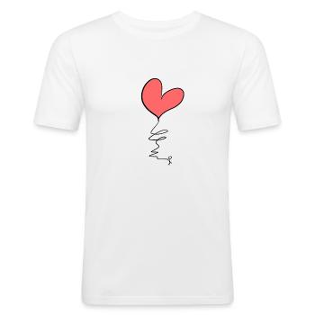 herz symbol - Männer Slim Fit T-Shirt - Weiß - Vorne - Nik (191cm)