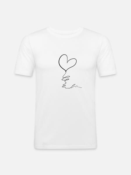 Herz Symbol - Männer Slim Fit T-Shirt - Weiß