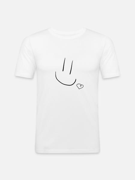 Smiley happy - Men's Slim Fit T-Shirt - white