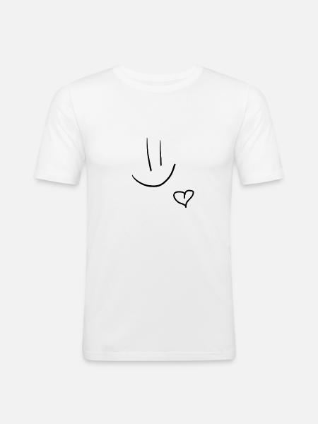 Smiley Heart - Men's Slim Fit T-Shirt - white