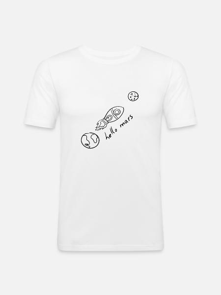 Mars Planet - Men's Slim Fit T-Shirt - white