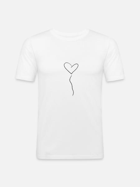 Heart Lines - Men's Slim Fit T-Shirt - white