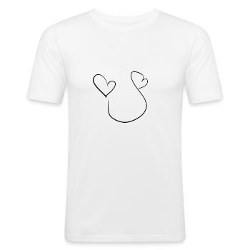 Heart Lines - Men's Slim Fit T-Shirt - white - Front - Nik (191cm)