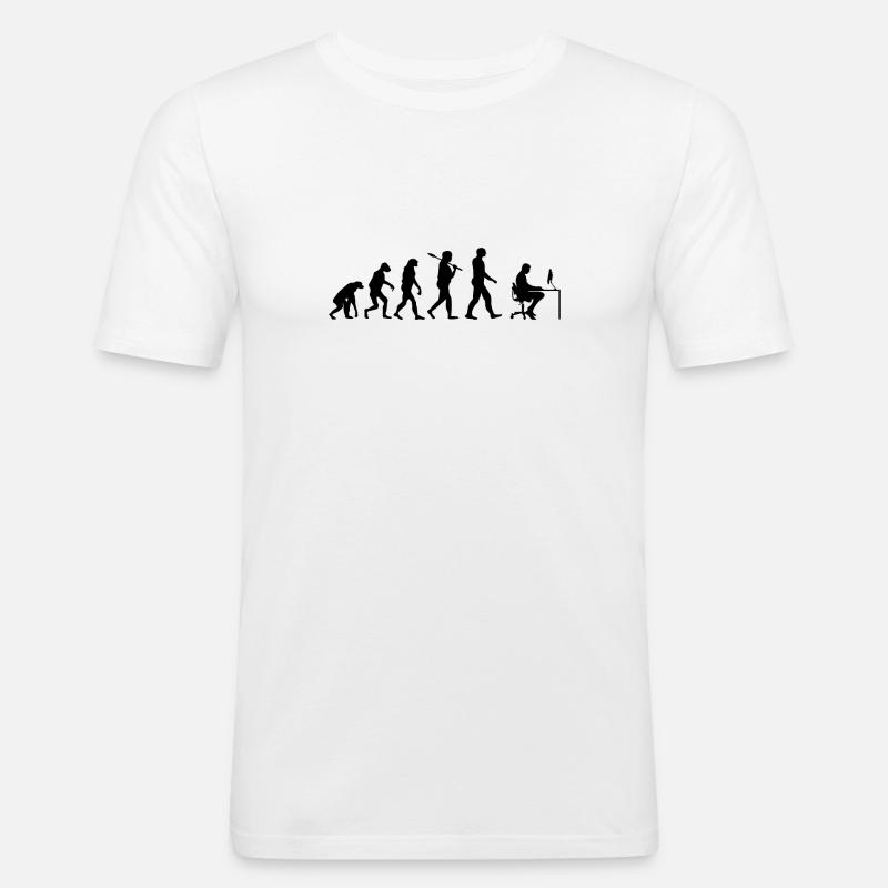 Programmierer T-Shirt · Evolution · Informatik - Männer Slim Fit T-Shirt - Weiß