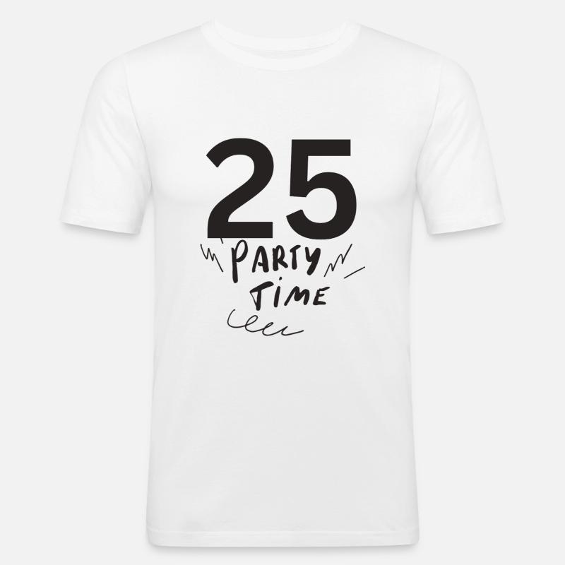 25 - Männer Slim Fit T-Shirt - Weiß