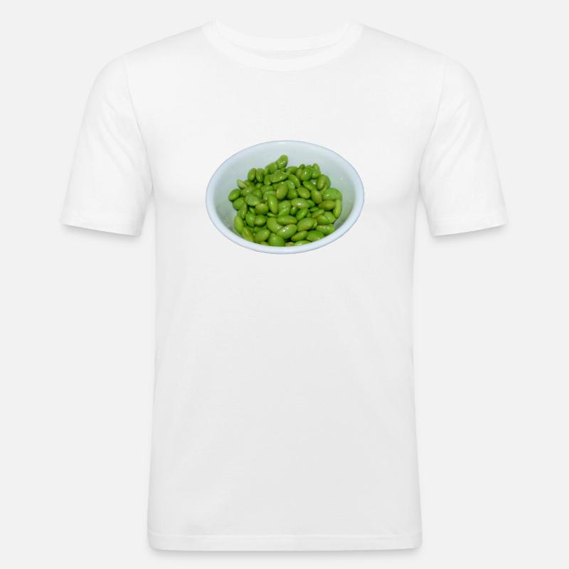 soybeans soja bohnen veggie - Männer Slim Fit T-Shirt - Weiß