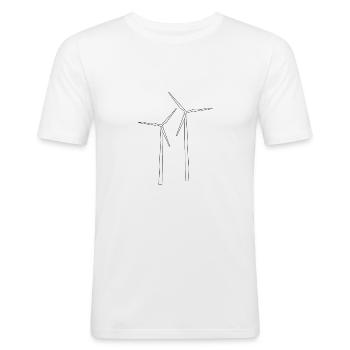 moulin à vent - T-shirt près du corps Homme - blanc - Devant - Nik (191cm)