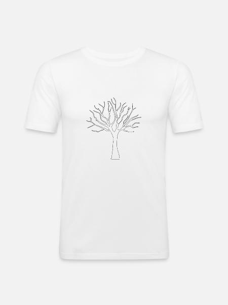 Tree in lines - Men's Slim Fit T-Shirt - white