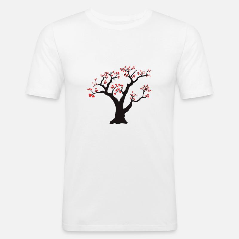 tree - Men's Slim Fit T-Shirt - white