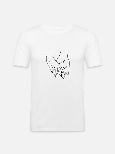Hände - Männer Slim Fit T-Shirt - Weiß