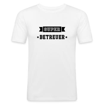 Betreuer Betreuerin Gruppenleiter Kind Gastgeber - Männer Slim Fit T-Shirt - Weiß - Vorne - Nik (191cm)