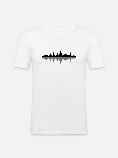 Skyline Dresden - Männer Slim Fit T-Shirt - Weiß