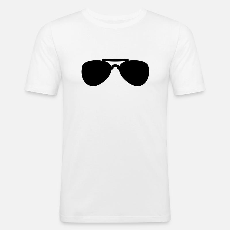 Sonnenbrille - Männer Slim Fit T-Shirt - Weiß