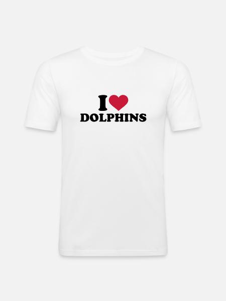 I love dolphins - Men's Slim Fit T-Shirt - white
