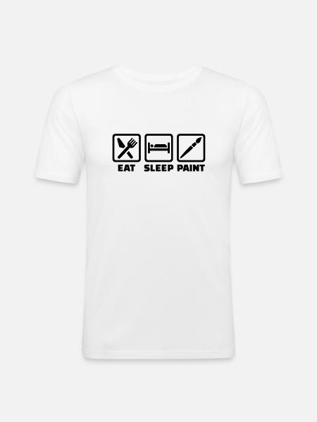Malen - Männer Slim Fit T-Shirt - Weiß