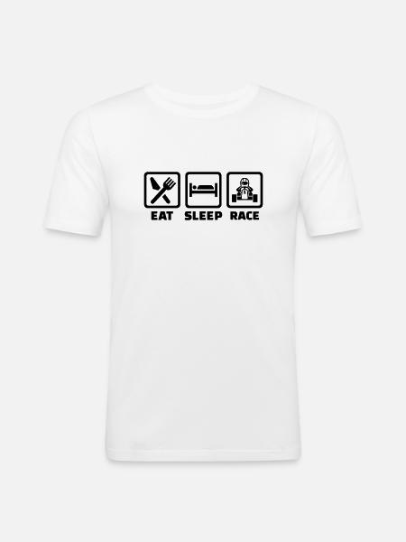 Kart - Männer Slim Fit T-Shirt - Weiß