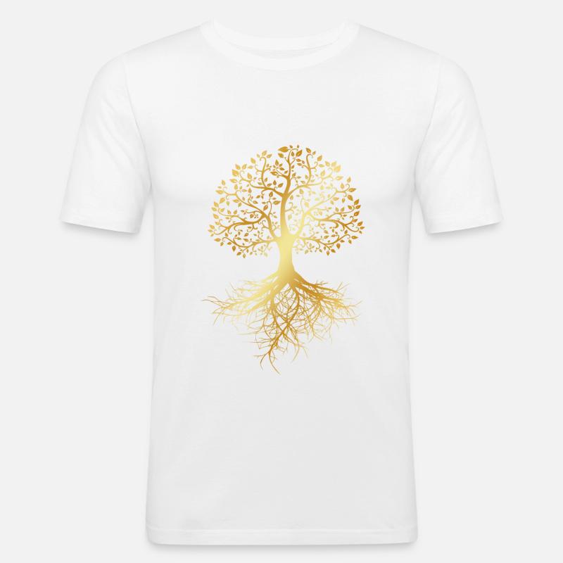Baum des Lebens - Männer Slim Fit T-Shirt - Weiß