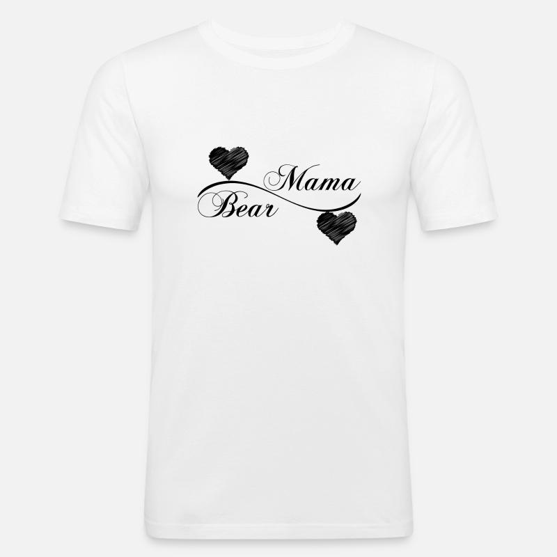 Mama Bear - Männer Slim Fit T-Shirt - Weiß
