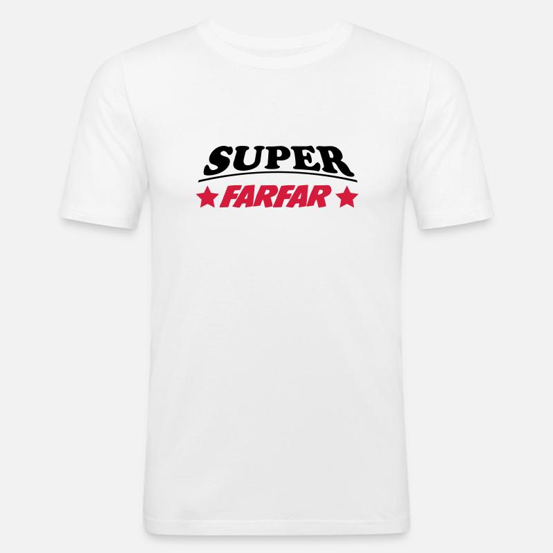 Super farfar 111 - Männer Slim Fit T-Shirt - Weiß