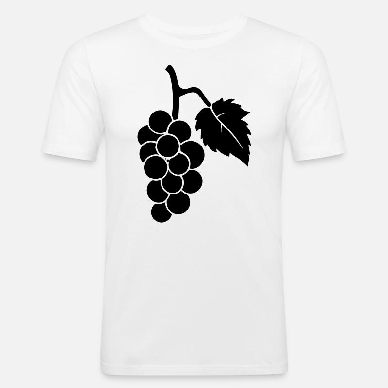 Weintraube - Männer Slim Fit T-Shirt - Weiß