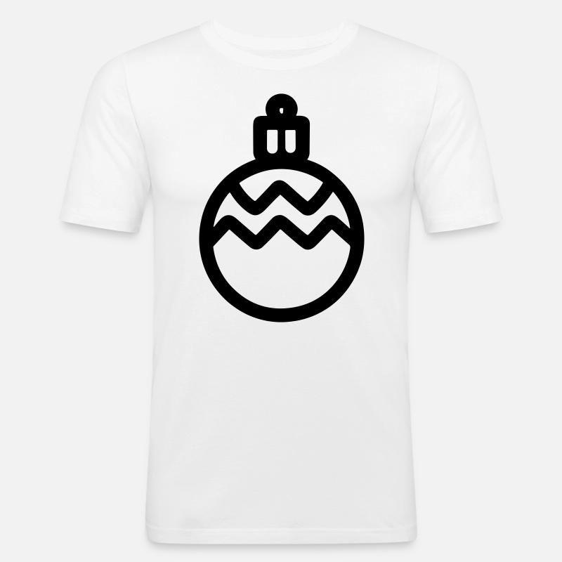Weihnachtskugel - Männer Slim Fit T-Shirt - Weiß