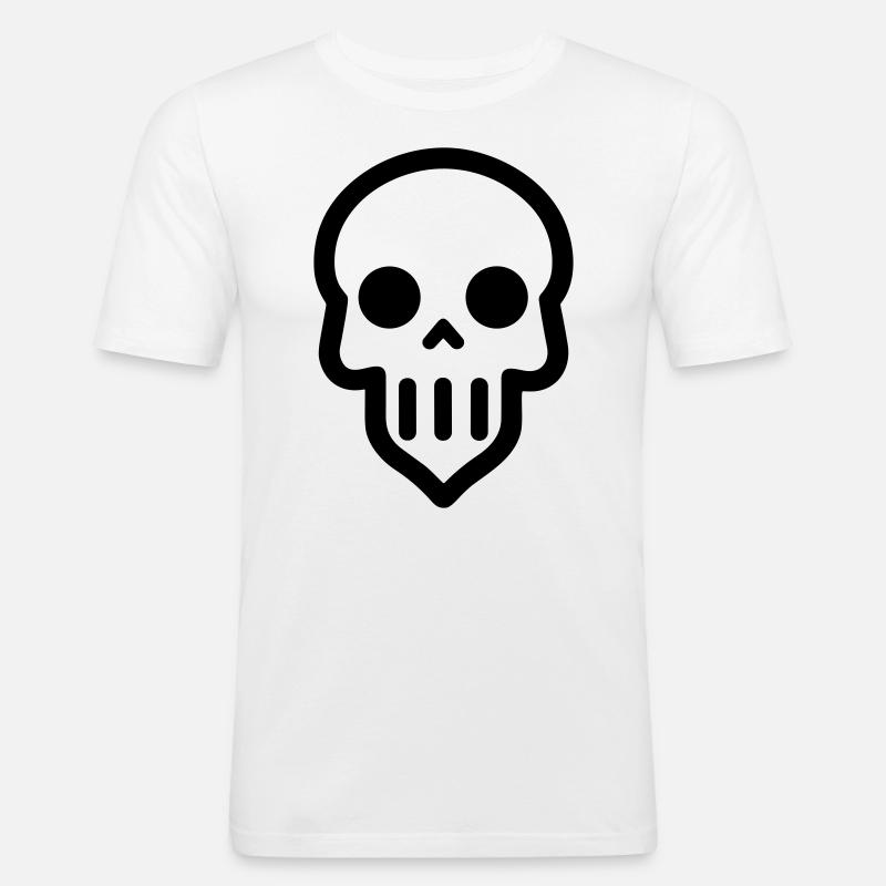 Schädel - Männer Slim Fit T-Shirt - Weiß
