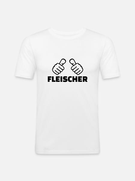 Fleischer - Männer Slim Fit T-Shirt - Weiß