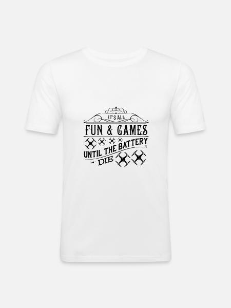 Until the drone is empty - Men's Slim Fit T-Shirt - white