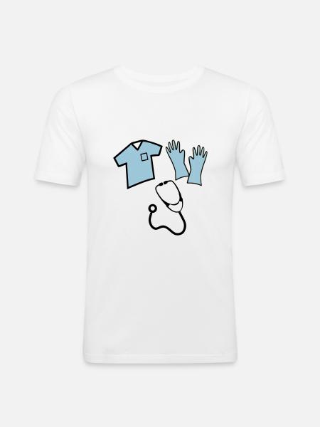 Infirmière - T-shirt près du corps Homme - blanc