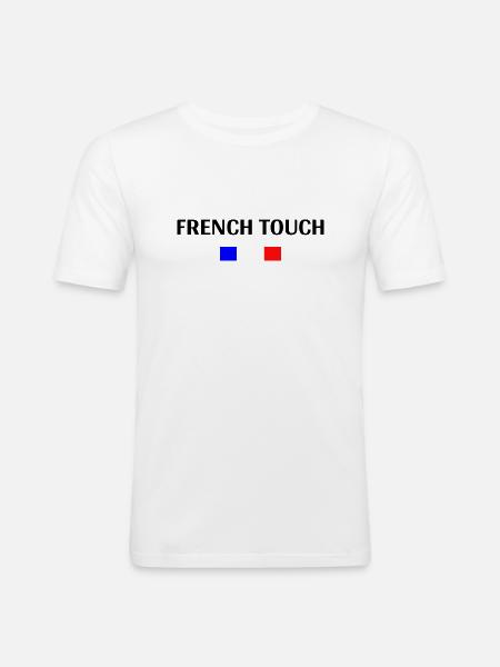 "French Touch" Französisches Touch-Design - Männer Slim Fit T-Shirt - Weiß