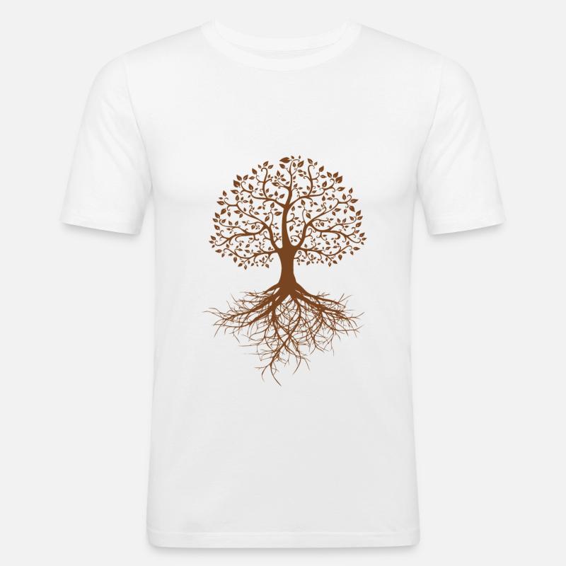 Lebensbaum - Männer Slim Fit T-Shirt - Weiß
