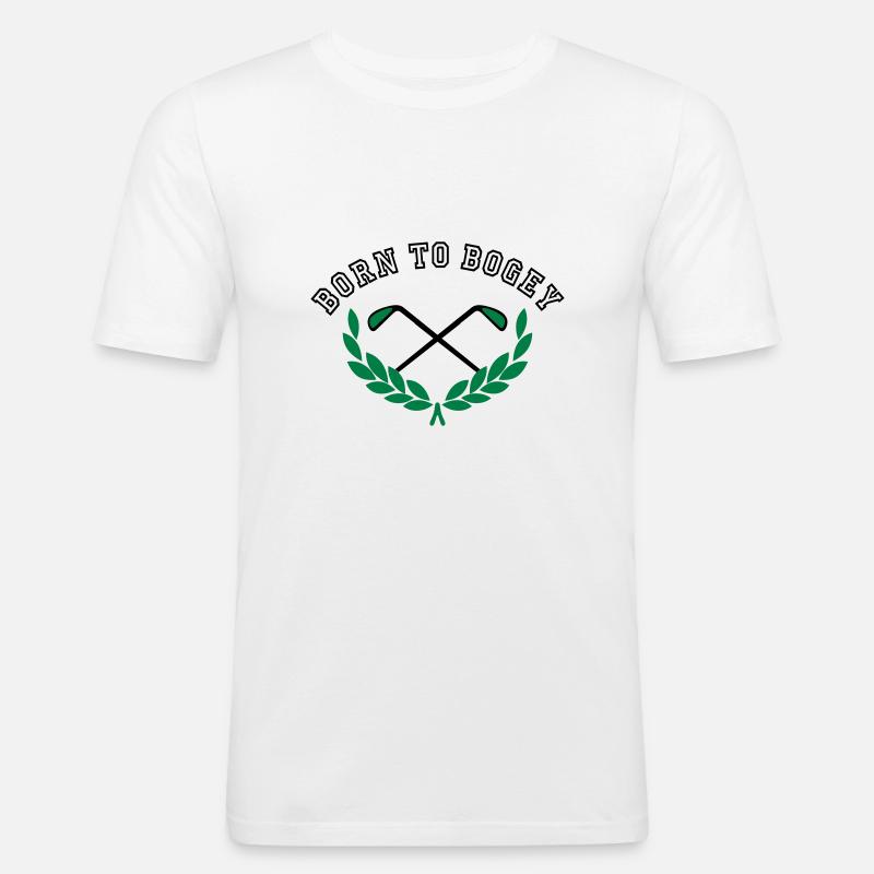 Born to Bogey - Männer Slim Fit T-Shirt - Weiß