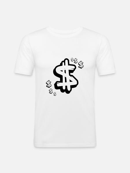 Geld - Männer Slim Fit T-Shirt - Weiß