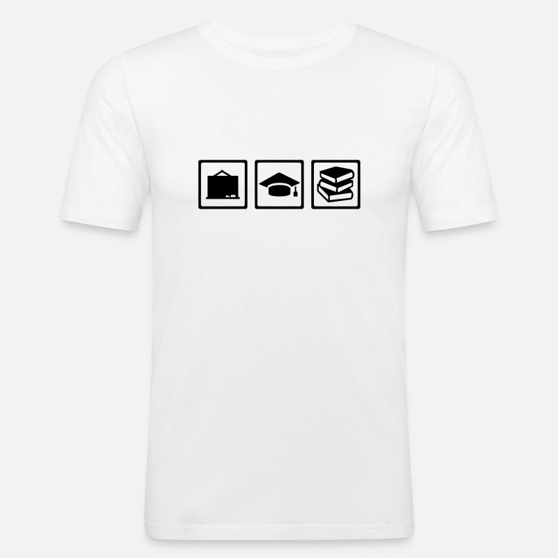 Lehrer - Männer Slim Fit T-Shirt - Weiß