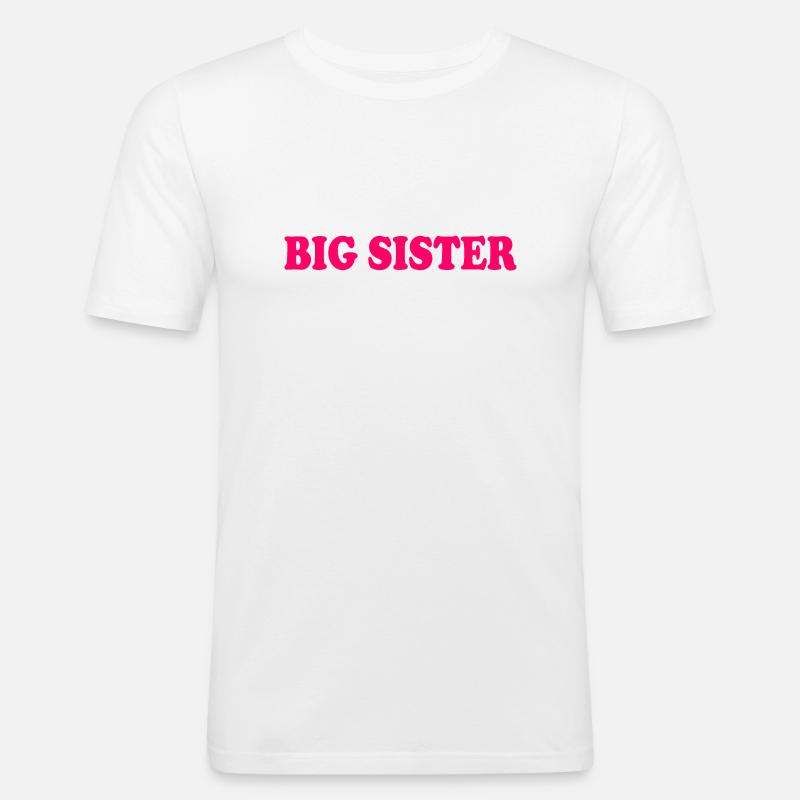 Big sister - Männer Slim Fit T-Shirt - Weiß