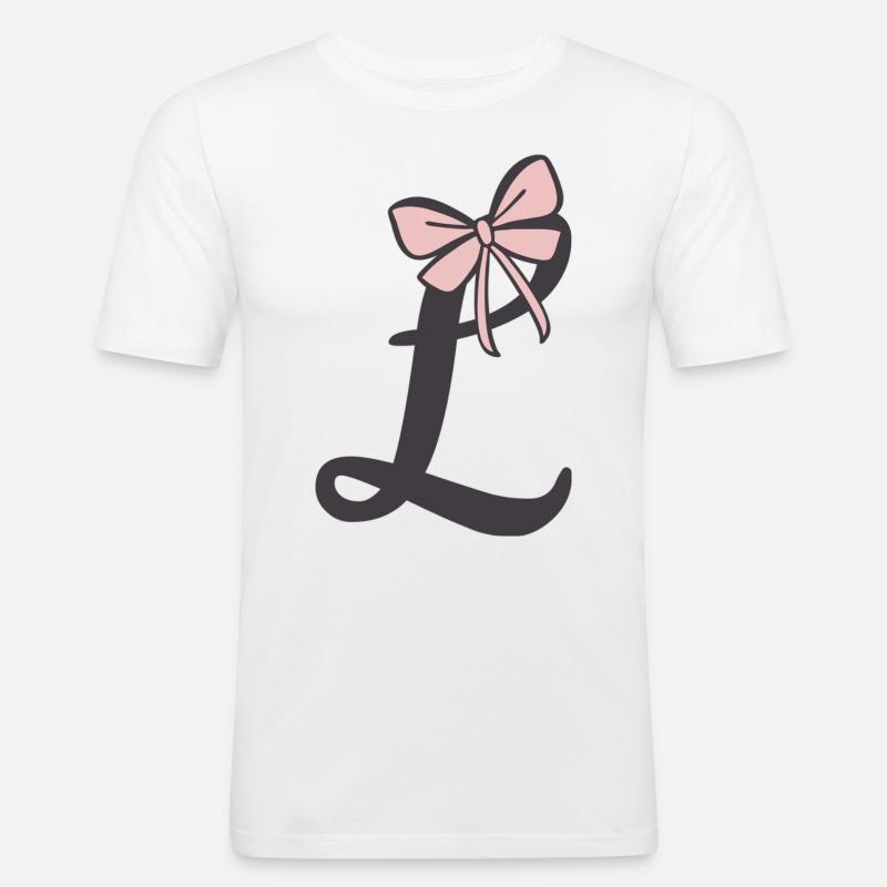 Anfangsbuchstabe L Schleifchen - Männer Slim Fit T-Shirt - Weiß