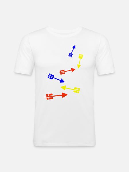 Pfeil Icon - Männer Slim Fit T-Shirt - Weiß