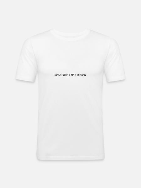 Washington D.C. Coordonnées - T-shirt près du corps Homme - blanc