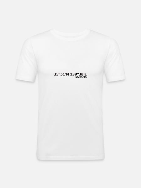 Coordonnées de Saitama - T-shirt près du corps Homme - blanc