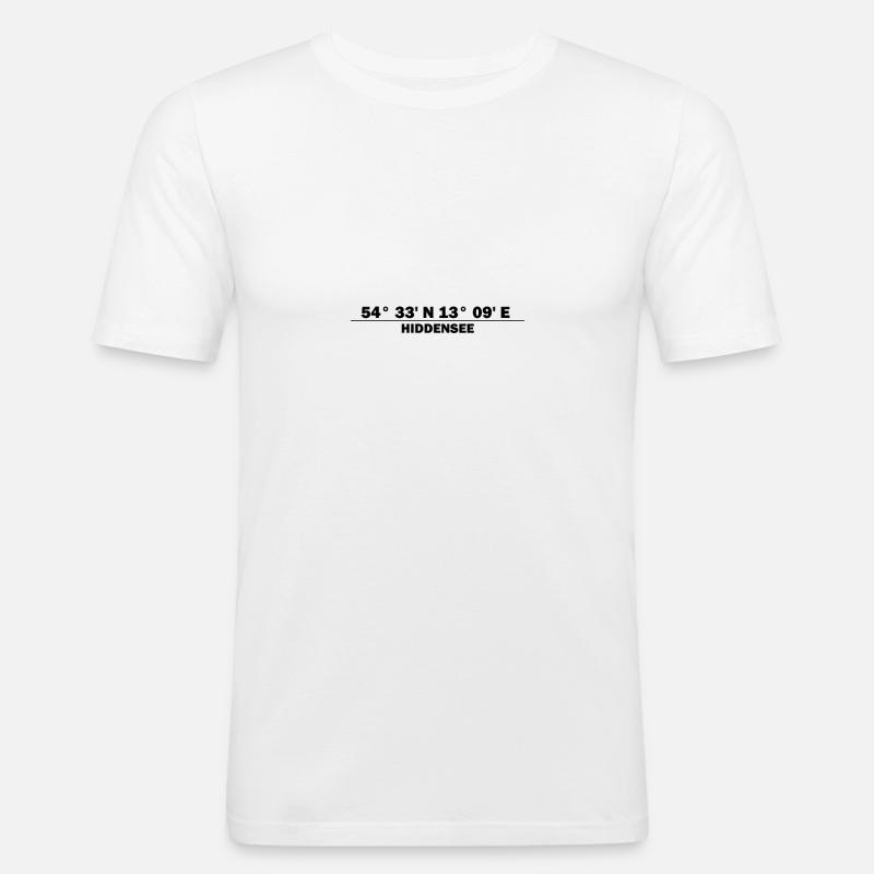 Hiddensee coordinates - Men's Slim Fit T-Shirt - white