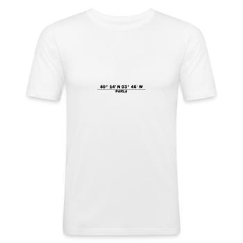 Coordonnées parla - T-shirt près du corps Homme - blanc - Devant - Nik (191cm)