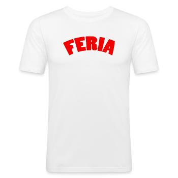 Feria logo - Men's Slim Fit T-Shirt - white - Front - Nik (191cm)