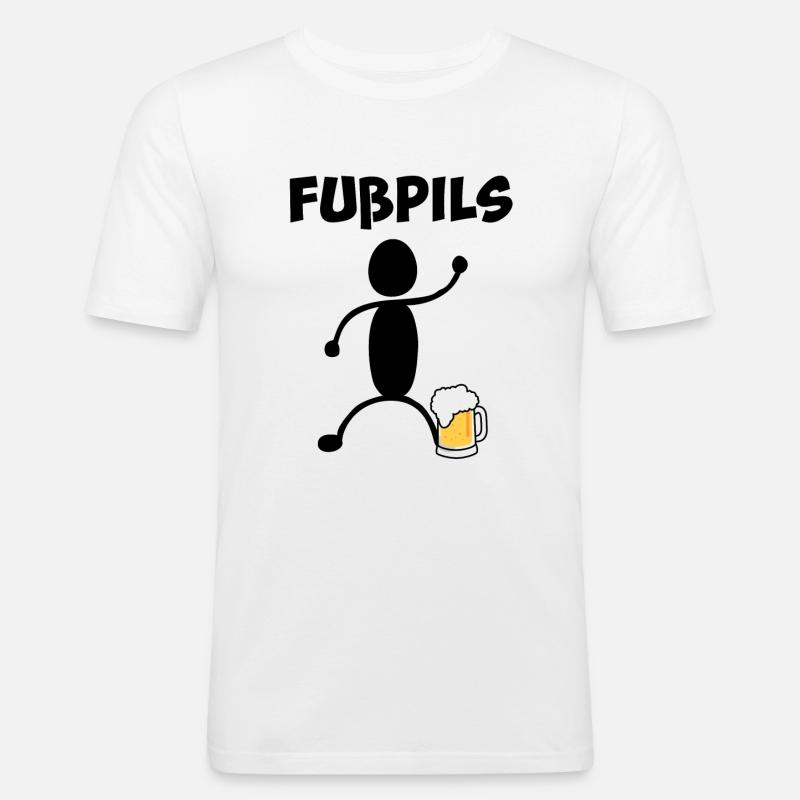 Fußpils - Männer Slim Fit T-Shirt - Weiß