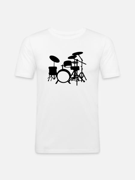Drums - Men's Slim Fit T-Shirt - white