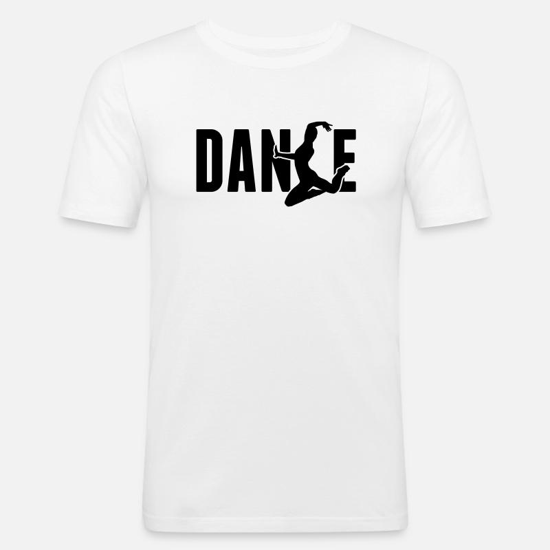 dance - Männer Slim Fit T-Shirt - Weiß