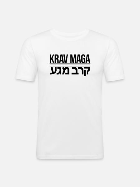 krav maga - Männer Slim Fit T-Shirt - Weiß