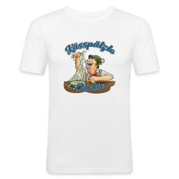 Kässpätzle Junkie - Männer Slim Fit T-Shirt - Weiß - Vorne - Nik (191cm)