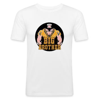 GROßER BRUDER - Männer Slim Fit T-Shirt - Weiß - Vorne - Nik (191cm)