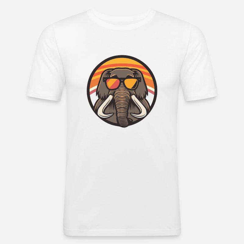 Mammoth Comic Elephant Cool - Men's Slim Fit T-Shirt - white